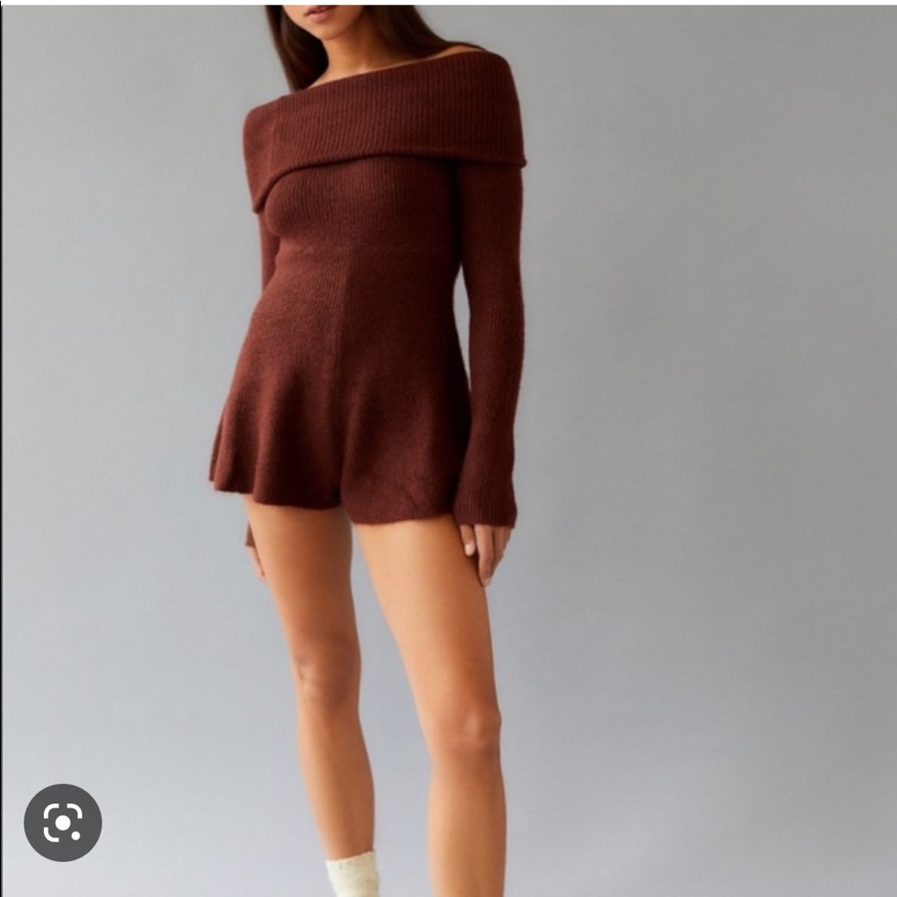Brown sweater romper
